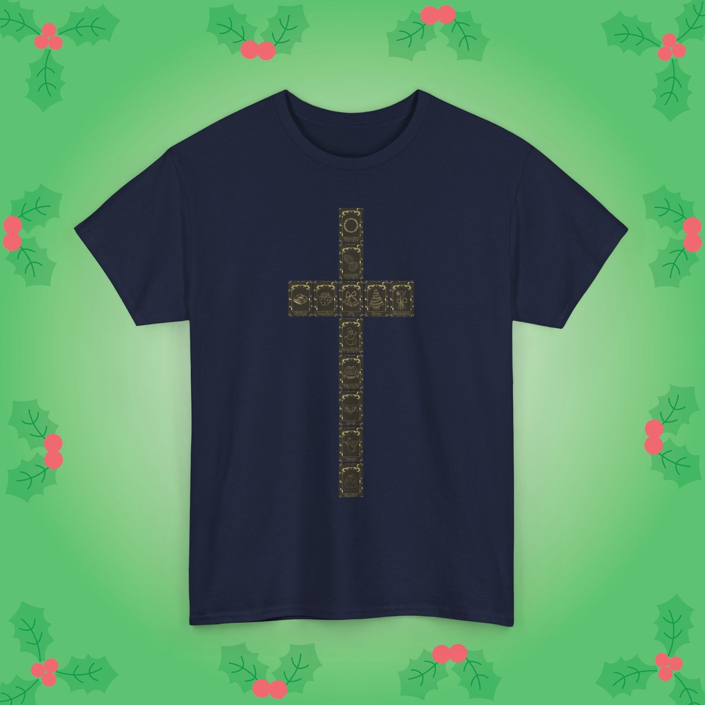 Christmas Crucifix Tarot Cards Religios Faith Unisex T Shirt