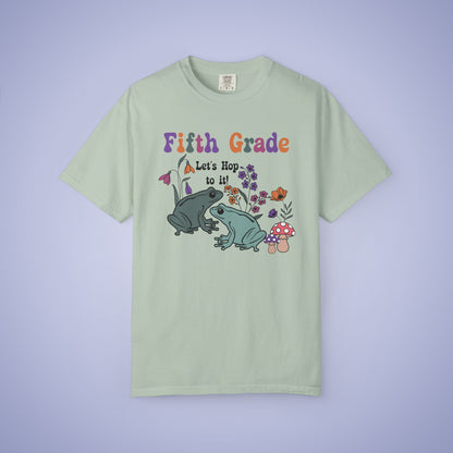 Fifth Grade Lets Hop To It Teacher T Shirt Frogs Comfort Colors Unisex Back to School