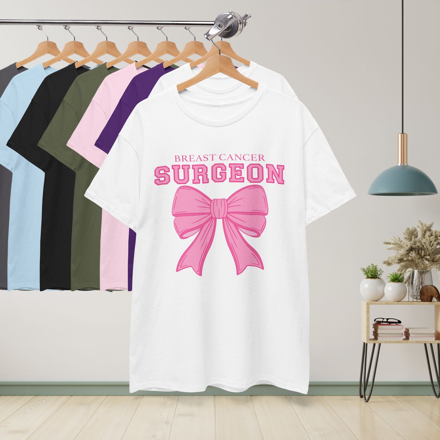 Coquette Bow Breast Cancer Surgeon Awareness & Support Doctor Nurse Unisex T Shirt