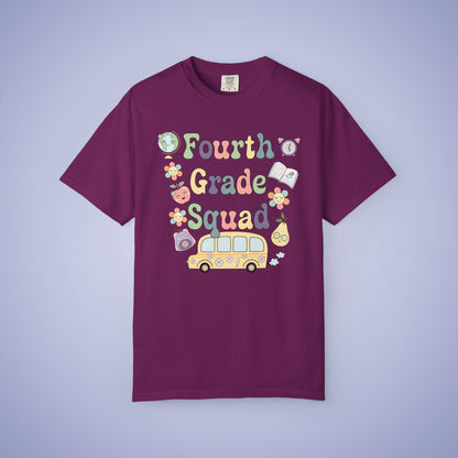 Fourth Grade Squad Retro Fun Teacher T Shirt Comfort Colors Unisex Back to School