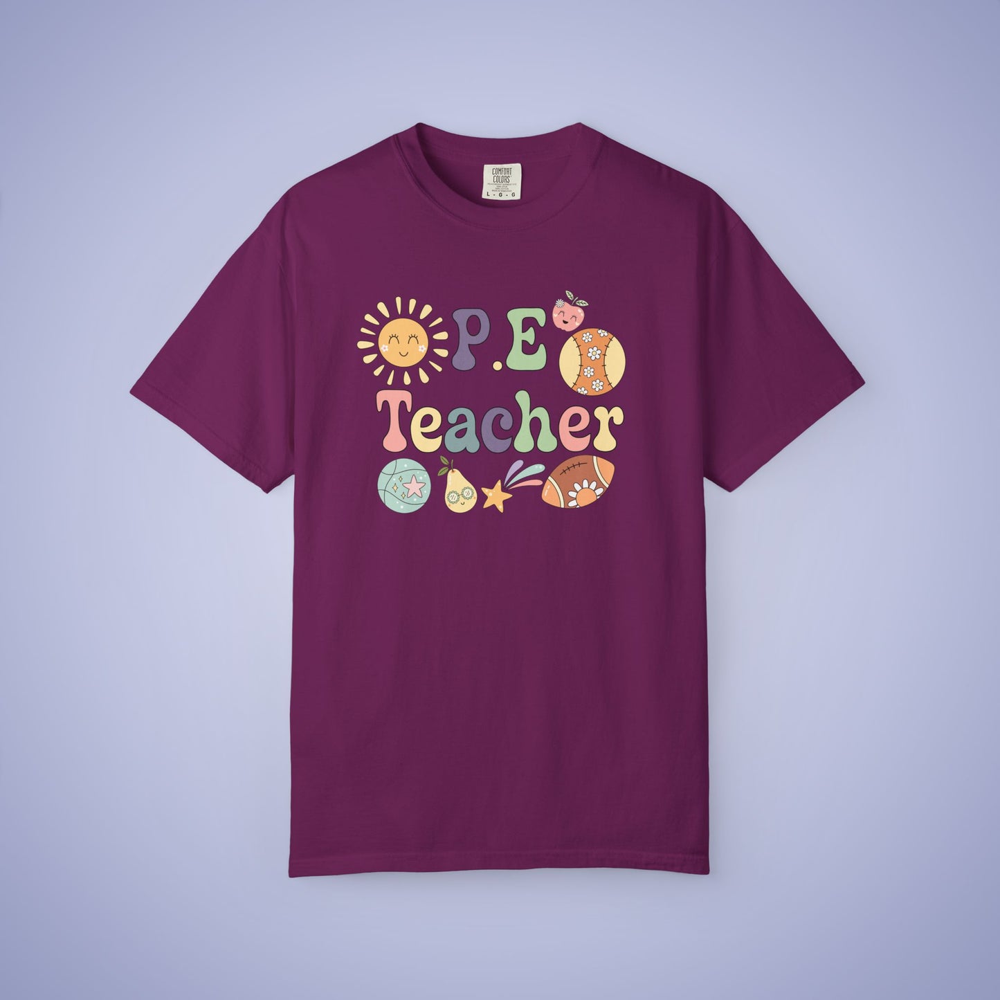 P.E Sports Teacher T Shirt Retro Comfort Colors Unisex Back to School
