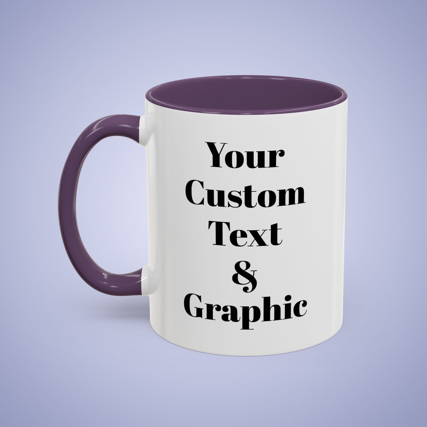 Personalized Coffee Mug - 11oz or 15oz Purple Ceramic Accent