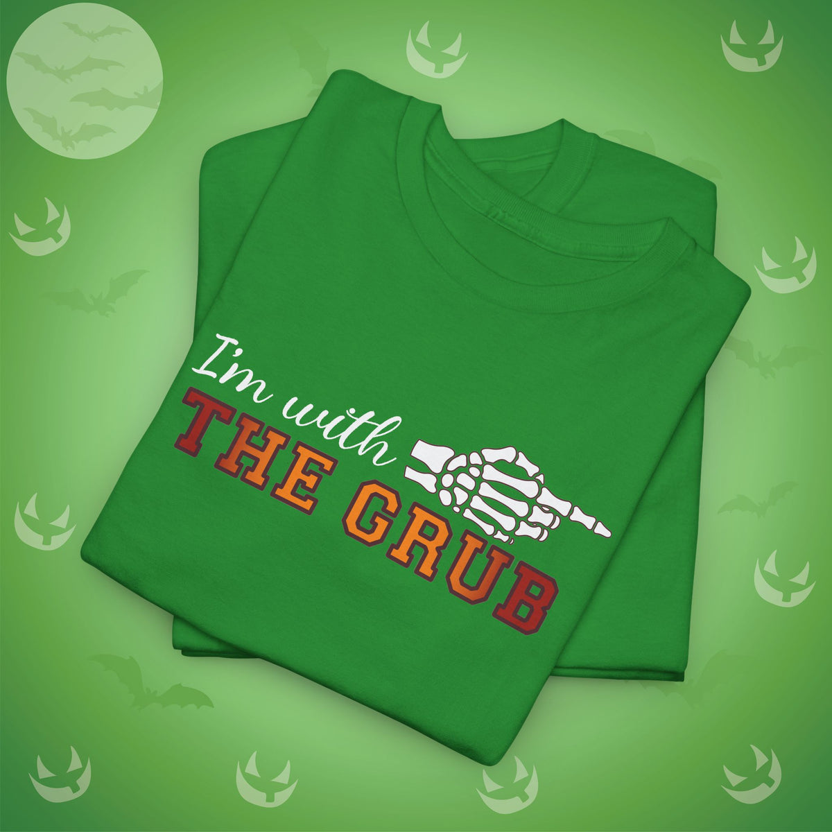 Im With THE GRUB Couple Matching T-Shirt | Skeleton Halloween Design