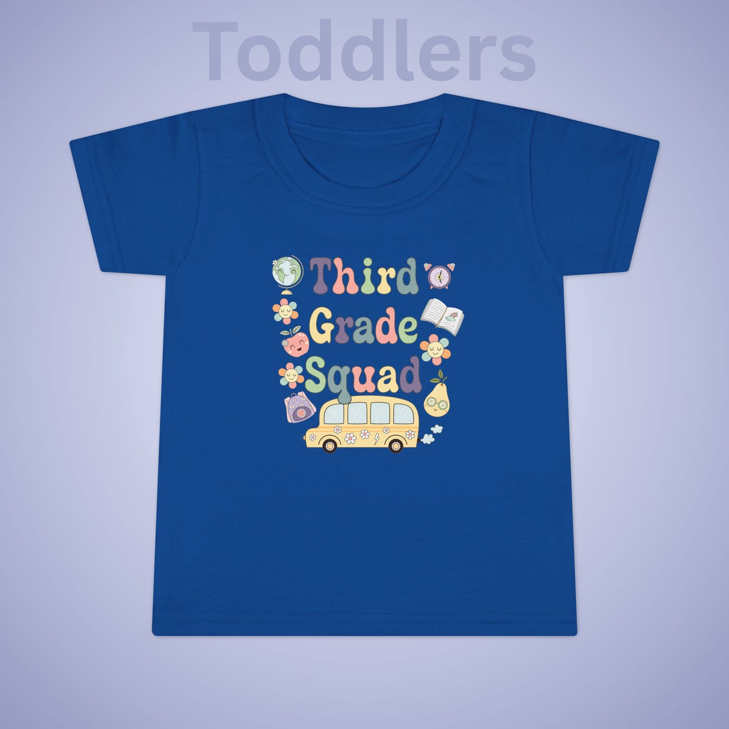 Third Grade Squad Fun Retro Kids Cotton T Shirt Back To School Toddler