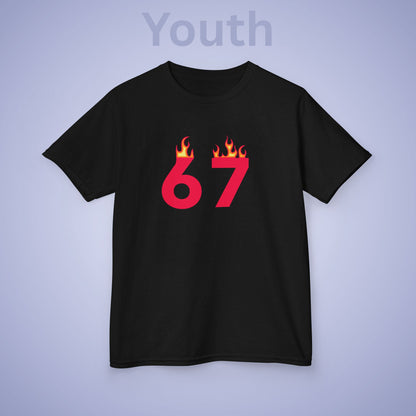 On Fire 67 Tee Fun Trending Kids Cotton T Shirt Six Seven Youth