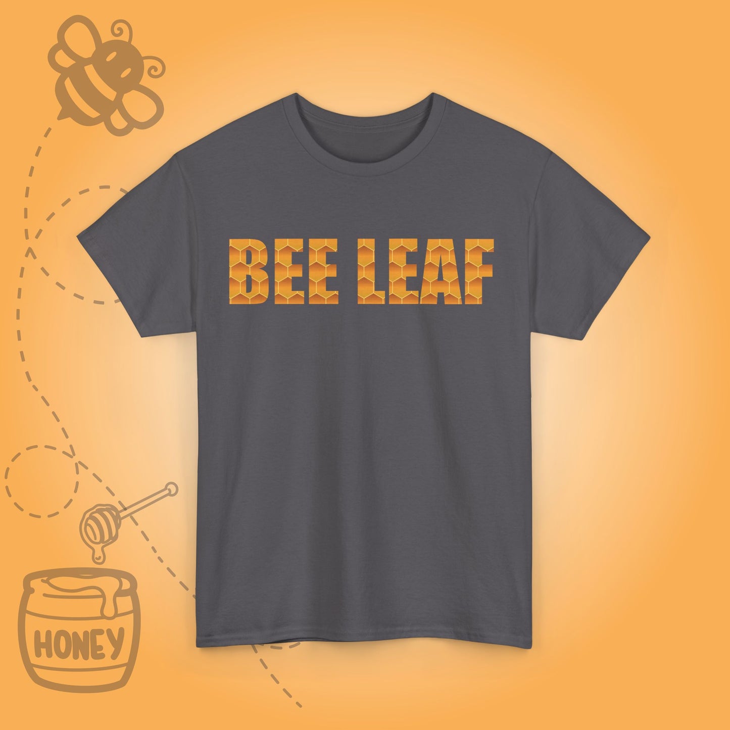 Bee Leaf Sweet As Honey Honeycomb Word Art Design Unisex Tshirt