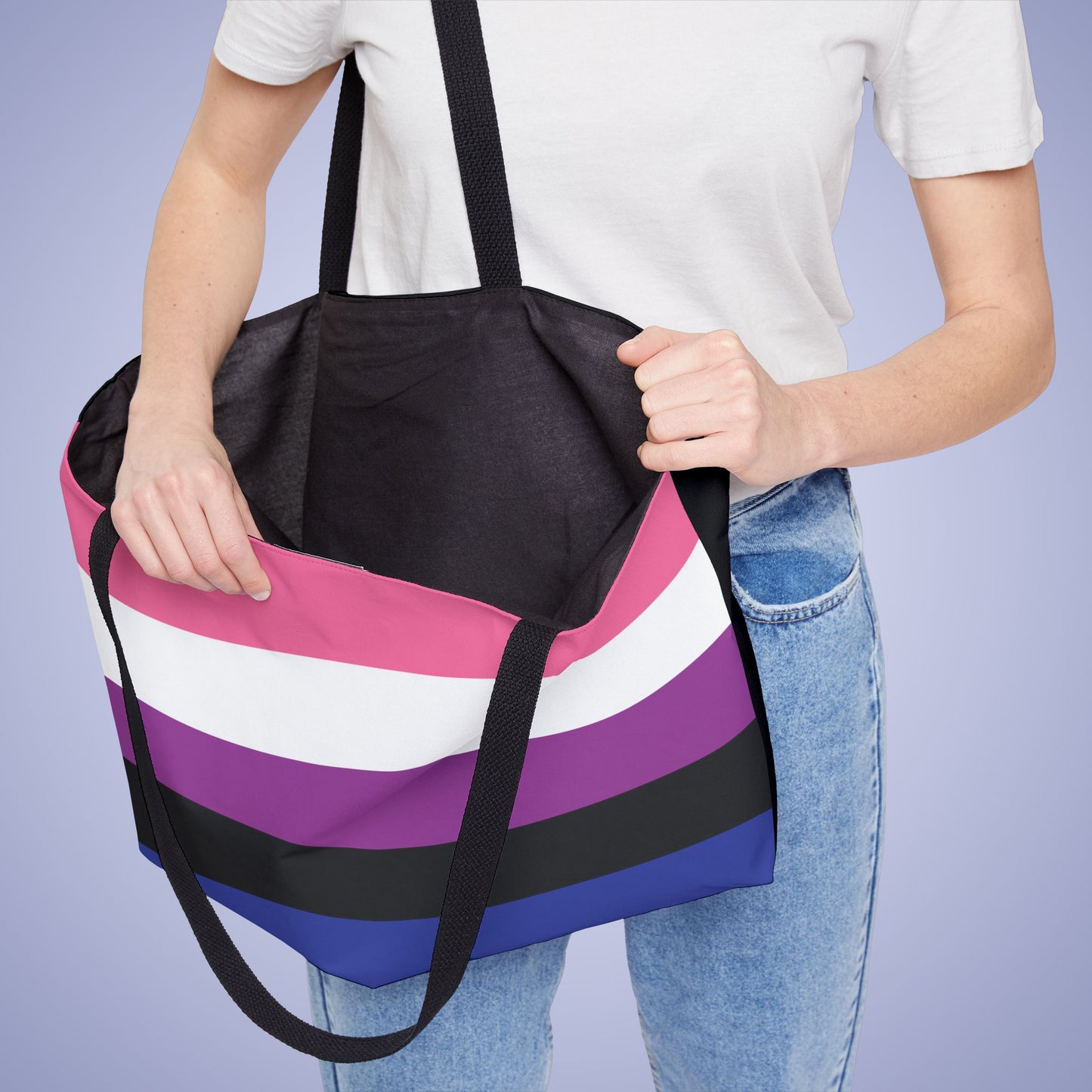 Gender Fluid Pride Month Weekender Large Beach Bag Tote