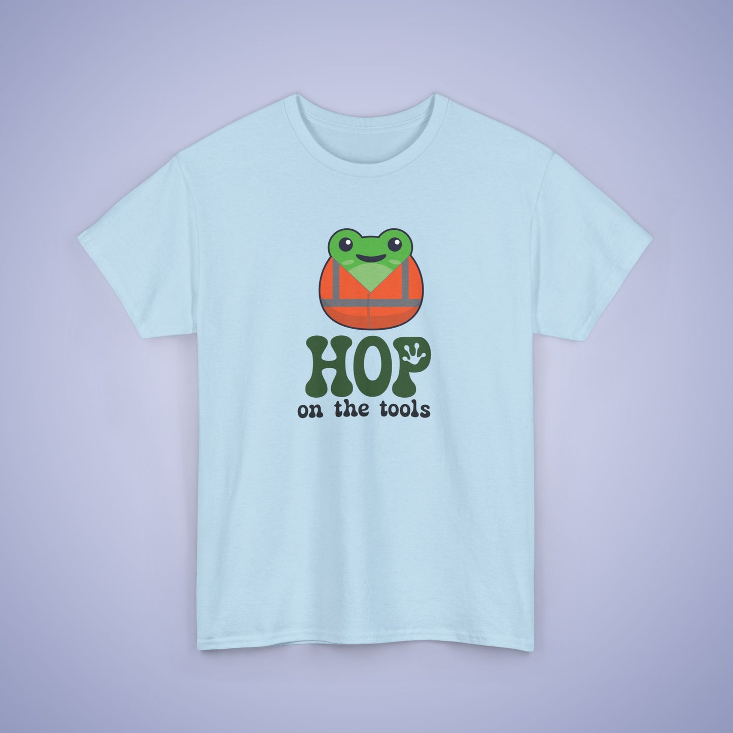 Hop on the Tools Graphic Tee Frog Lover Funny Labourer Unisex T Shirt