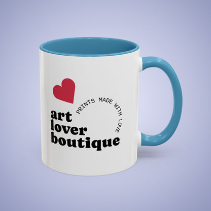Personalized Coffee Mug - 11oz or 15oz Light Blue Ceramic Accent