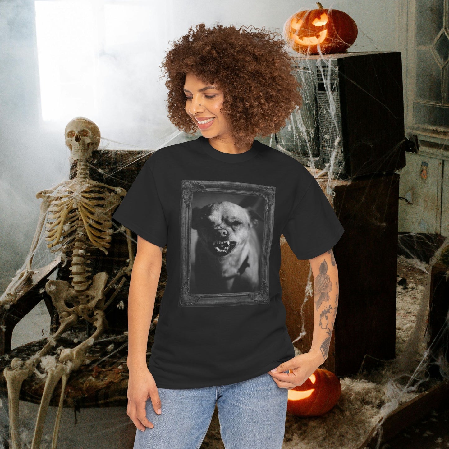 Angry Dog Spooky Halloween T-Shirt | Photographic Design