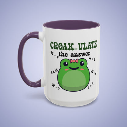 Croak-ulate the Answer Math Teacher Frog Lover Gift Coffee Mug Ceramic
