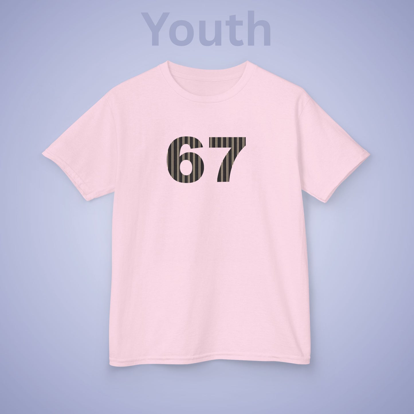 Striped 67 Tee Fun Trending Kids Cotton T Shirt Six Seven Youth