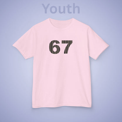 Striped 67 Tee Fun Trending Kids Cotton T Shirt Six Seven Youth