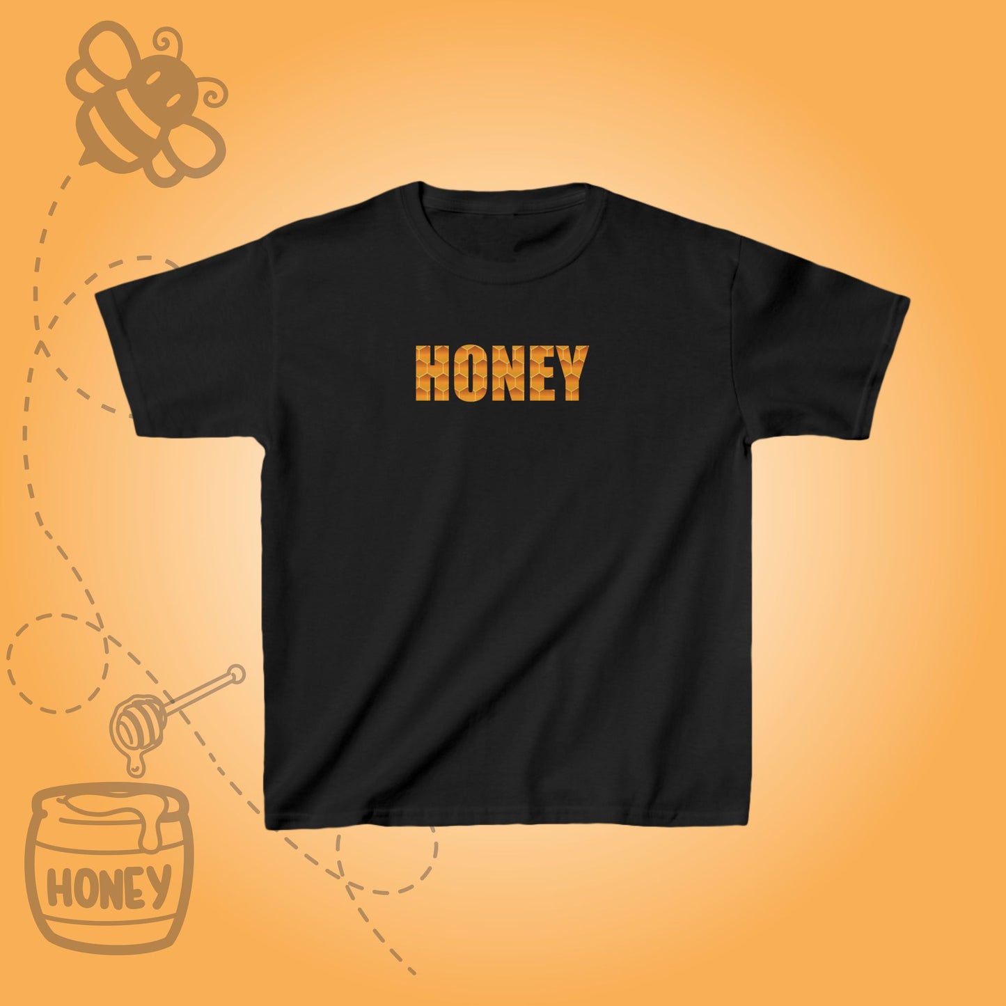 Honey Lover Honeycomb Sweet As Honey Word Art Design Kids Tshirt