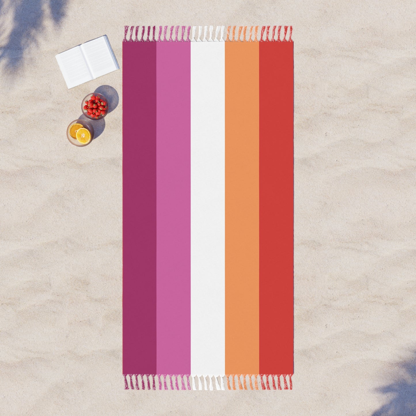 Lesbian Flag Boho Beach Towel  LGBTQ Pride Month LGBT Holiday Gift