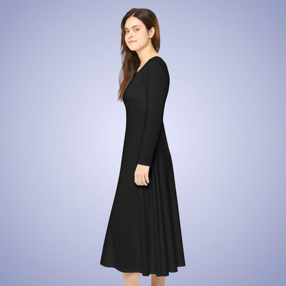 Women's Blank Black Long Sleeve Dance Dress