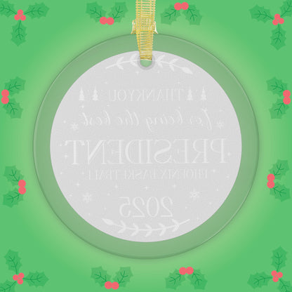 Thankyou for Being the Best President Personalized Sport Club Glass Ornament Gift