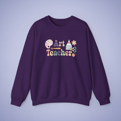 Art Teacher Crewneck Sweatshirt Retro Unisex Back to School