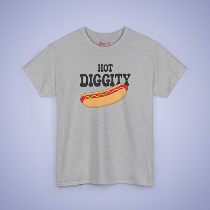 Hot Diggity Dog Funny Hot Dog T-Shirt | Hot Dog Lover Gift Black