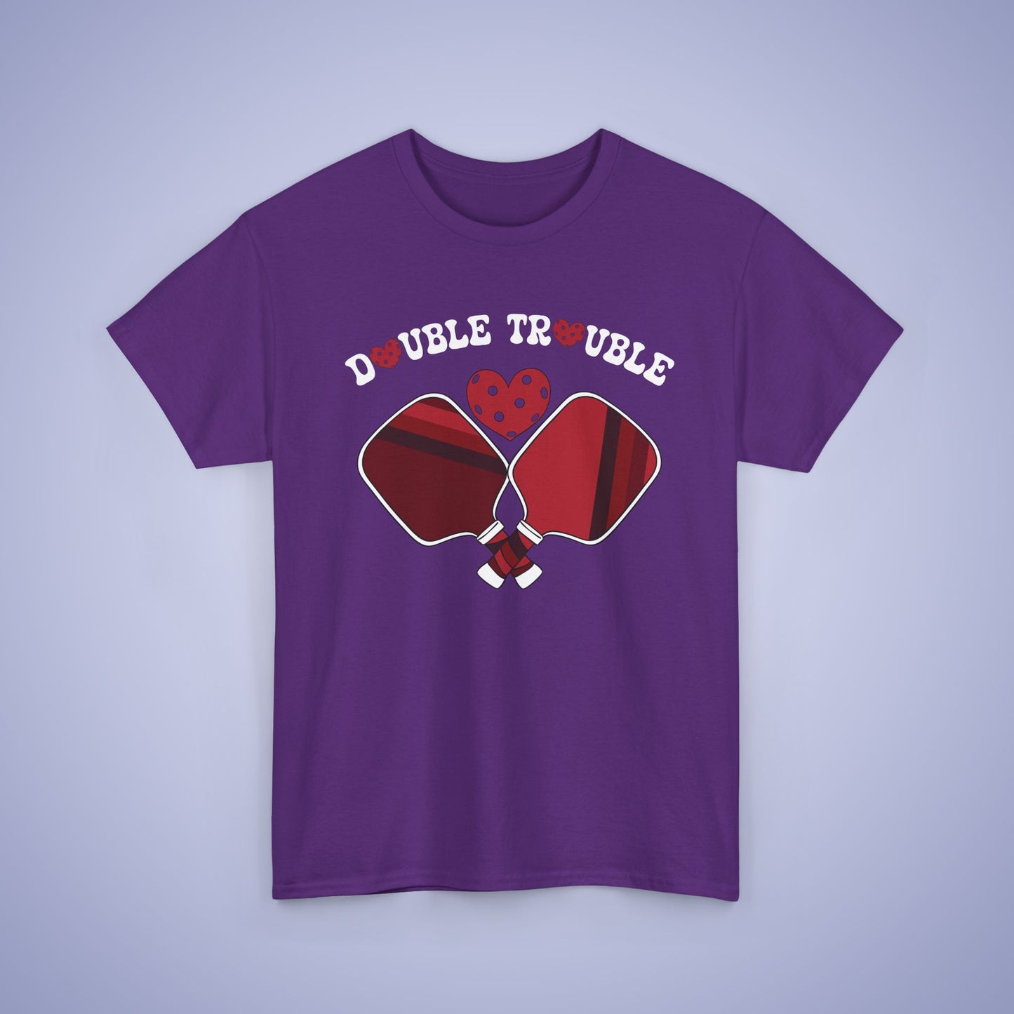 Double Trouble Pickleball T Shirt Retro Couple Matching Red Graphic Design