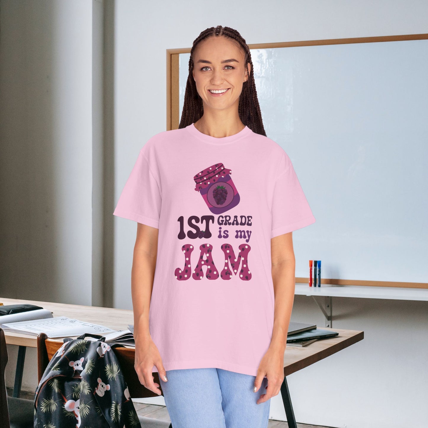 First Grade is my Jam Blackberry Teacher T Shirt Comfort Colors Unisex Back to School