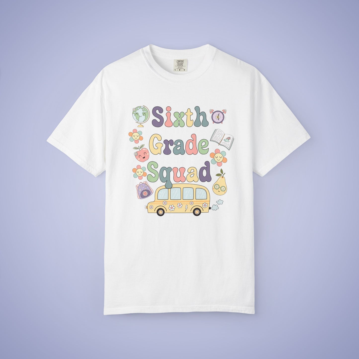 Sixth Grade Squad Retro Fun Teacher T Shirt Comfort Colors Unisex Back to School