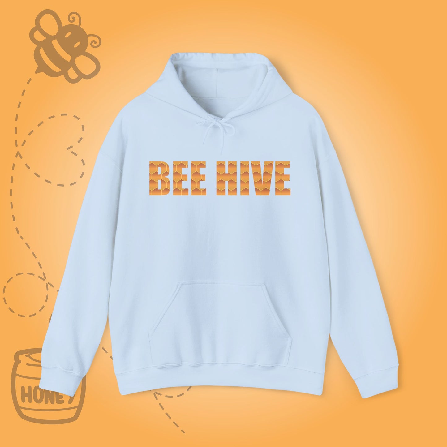 Bee Hive Sweet As Honey Honeycomb Word Art Design Hoodie Sweatshirt