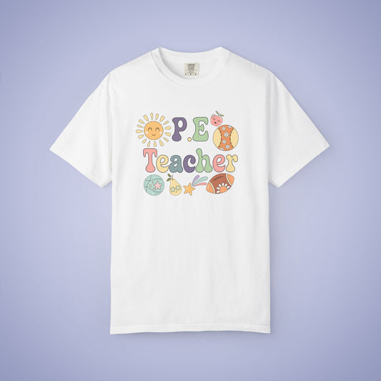 P.E Sports Teacher T Shirt Retro Comfort Colors Unisex Back to School