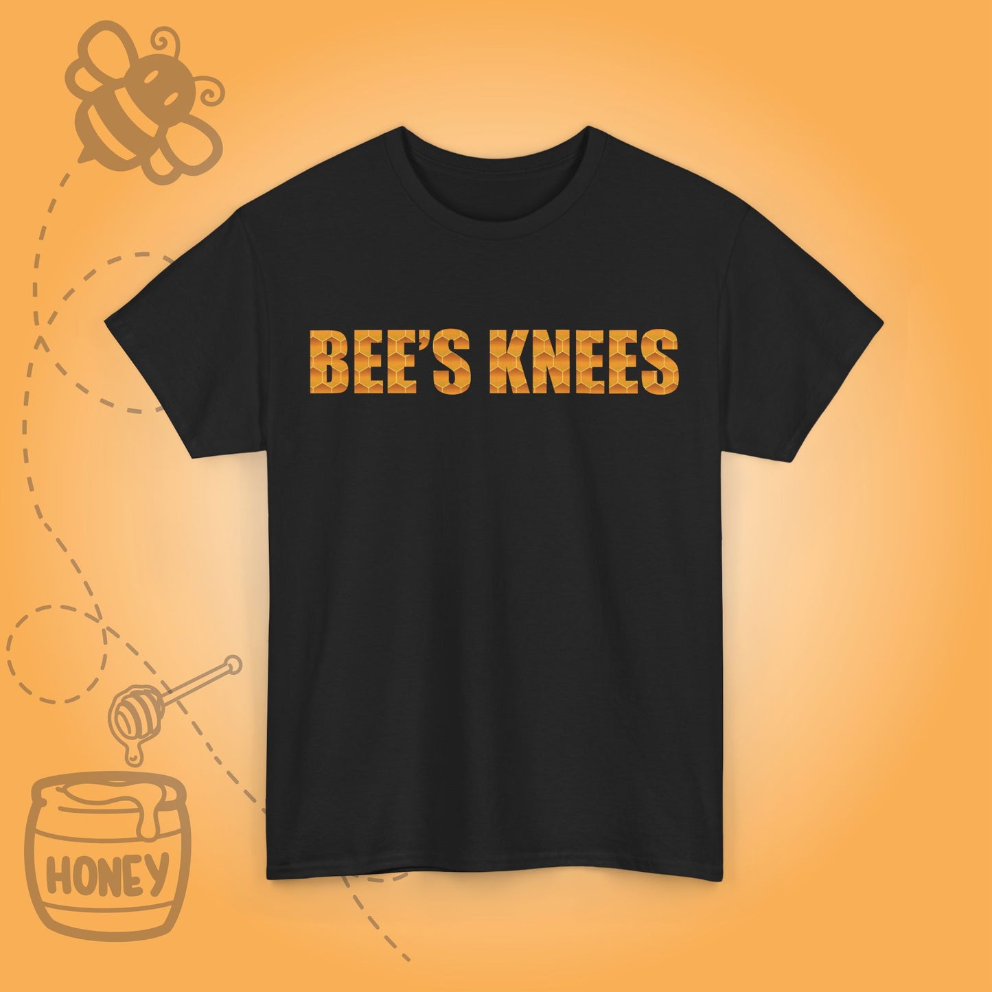 Bees Knees Sweet As Honey Honeycomb Word Art Design Unisex Tshirt