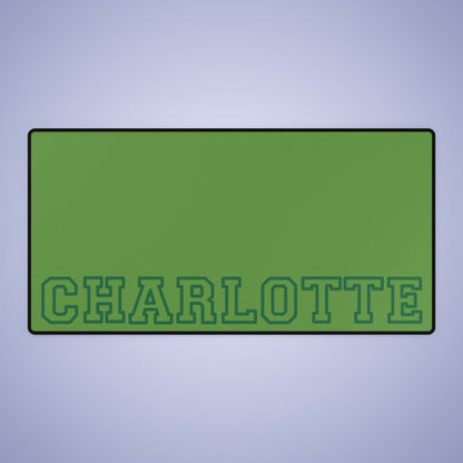 University Style Personalized Name Desk Mat Light Green