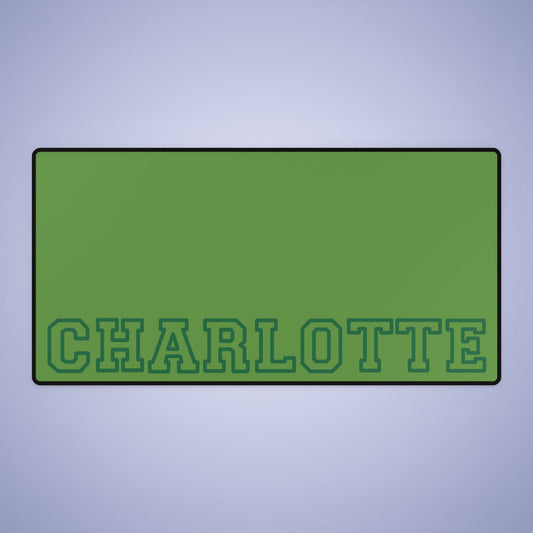 University Style Personalized Name Desk Mat Light Green