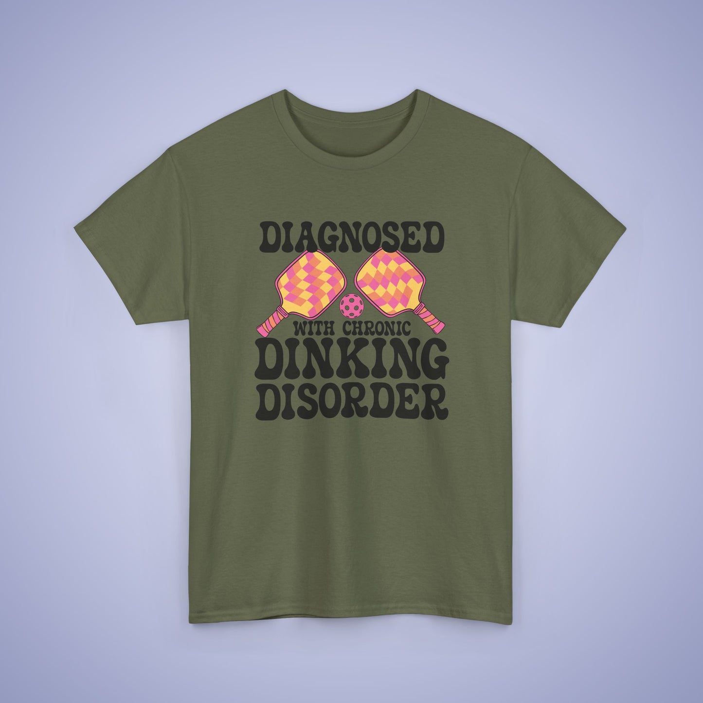 Diagnosed with a Chronic Dinking Disorder Funny Doctor Pickleball T Shirt Black Graphic Design
