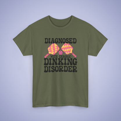 Diagnosed with a Chronic Dinking Disorder Funny Doctor Pickleball T Shirt Black Graphic Design