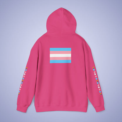 Trans Hearts Radiant Love Hoodie | Transexual Pride Month Hooded Sweatshirt