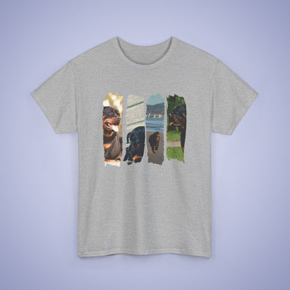 Rottweiler Lover Paint Brush Stroke Mosaic Photographic Unisex Oversized T Shirt