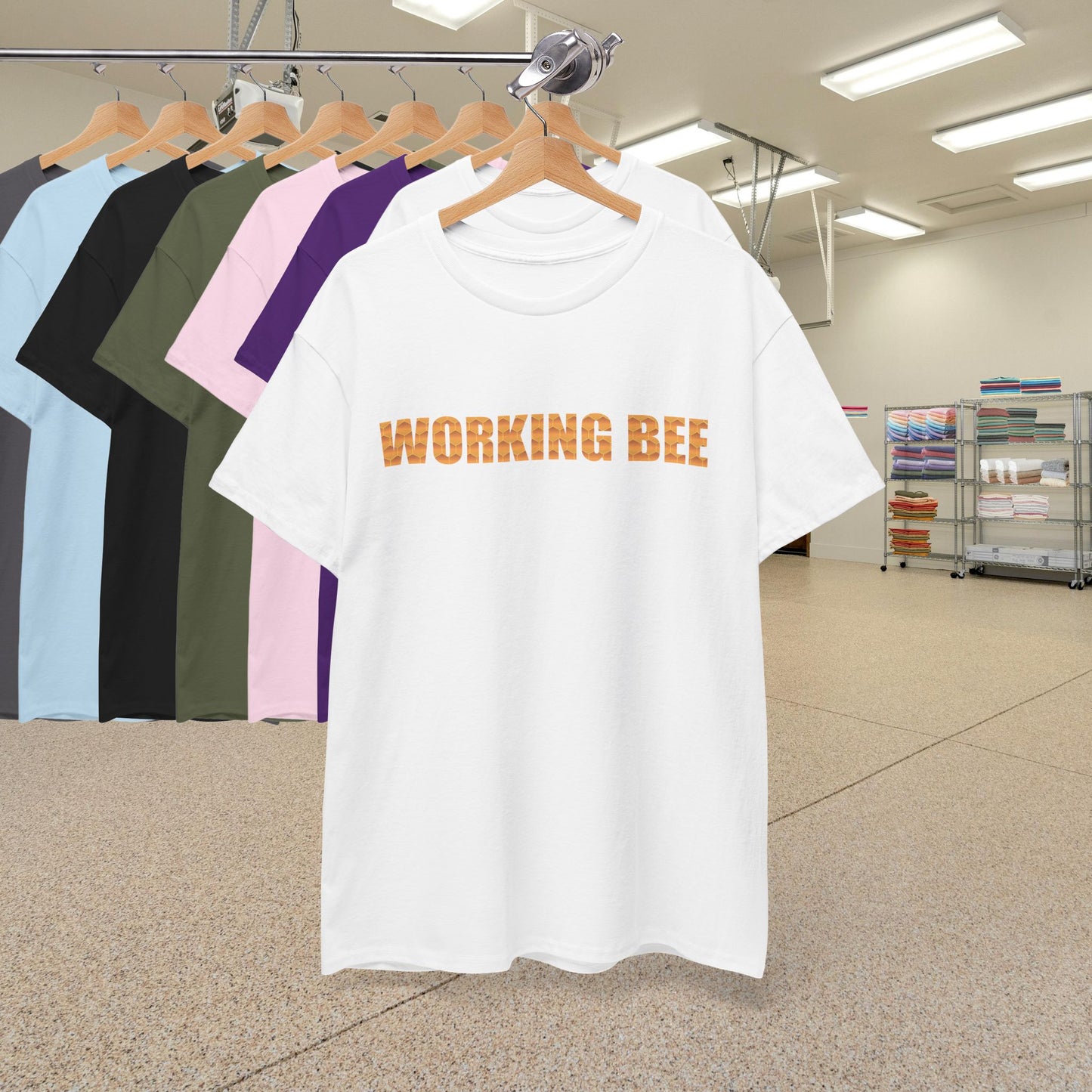 Working Bee Sweet As Honey Honeycomb Word Art Design Unisex T Shirt