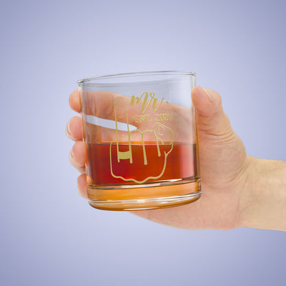MR Est 2026 Personalized Engagement Rocks Glass Gold