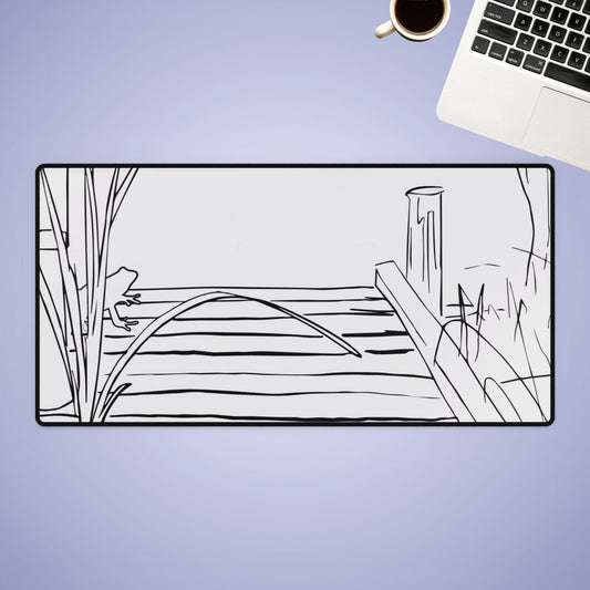 Frog at the Park Desk Mat Frog Lover Gift