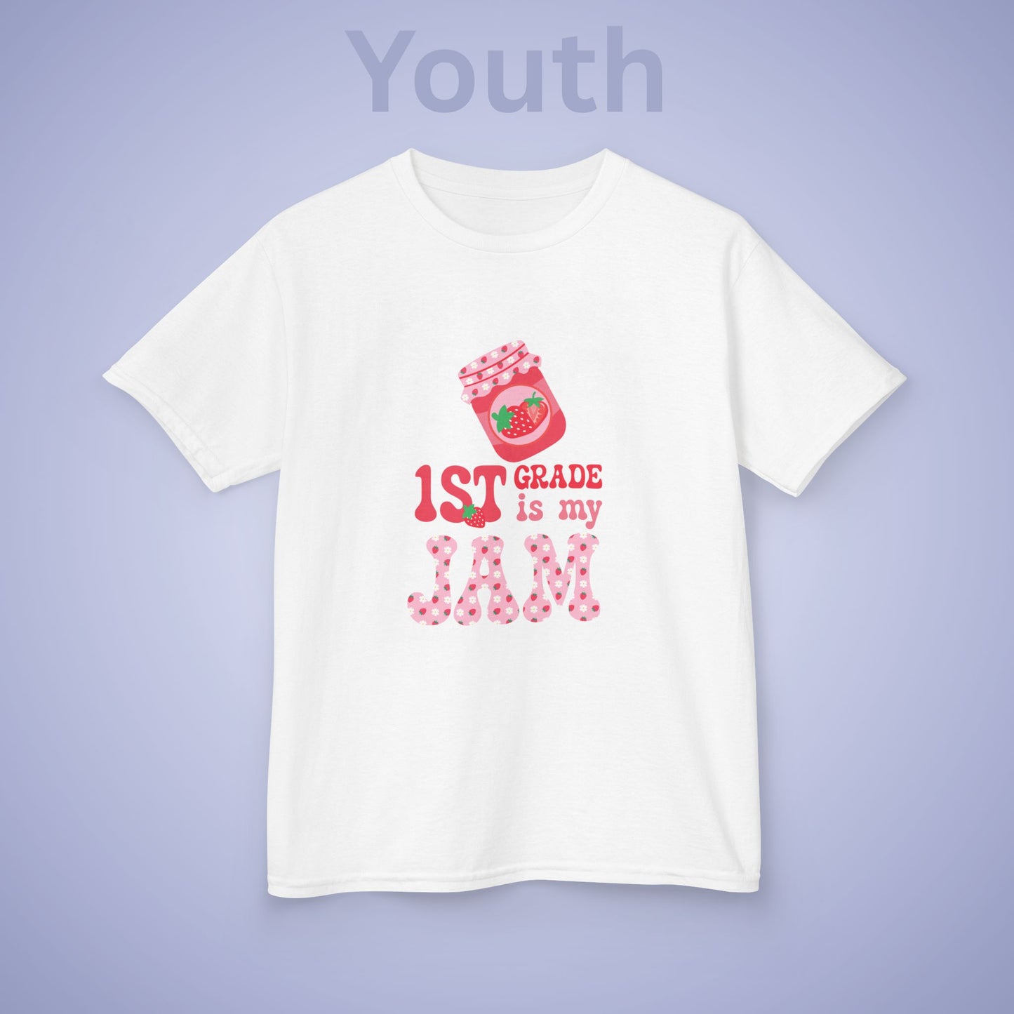 First Grade is my Jam Strawberry Kids Cotton T Shirt Back To School Youth