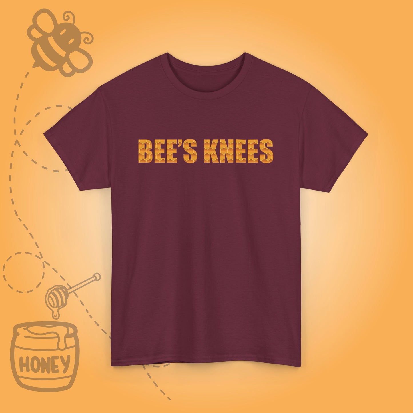 Bees Knees Sweet As Honey Honeycomb Word Art Design Unisex T Shirt