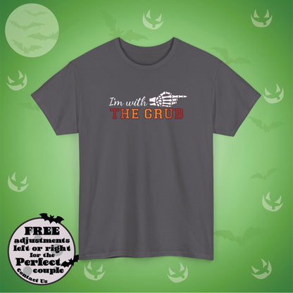 Im With THE GRUB Couple Matching T-Shirt | Skeleton Halloween Design