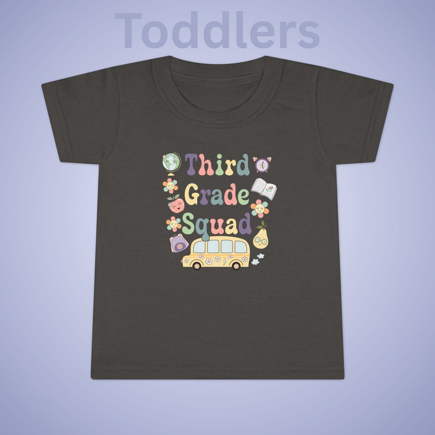 Third Grade Squad Fun Retro Kids Cotton T Shirt Back To School Toddler