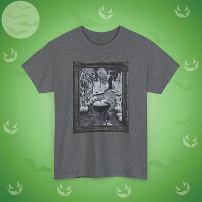 A Reaper in the Pumpkin Patch Spooky Halloween T-Shirt | Photographic Design
