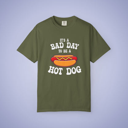 Its a Bad Day to be a Hot Dog Funny Comfort Colors T Shirt Unisex White