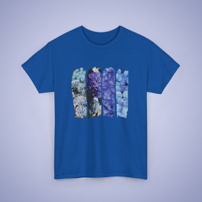Blue Hydrangea Lover Spring Brush Stroke Photographic Unisex Oversized T Shirt