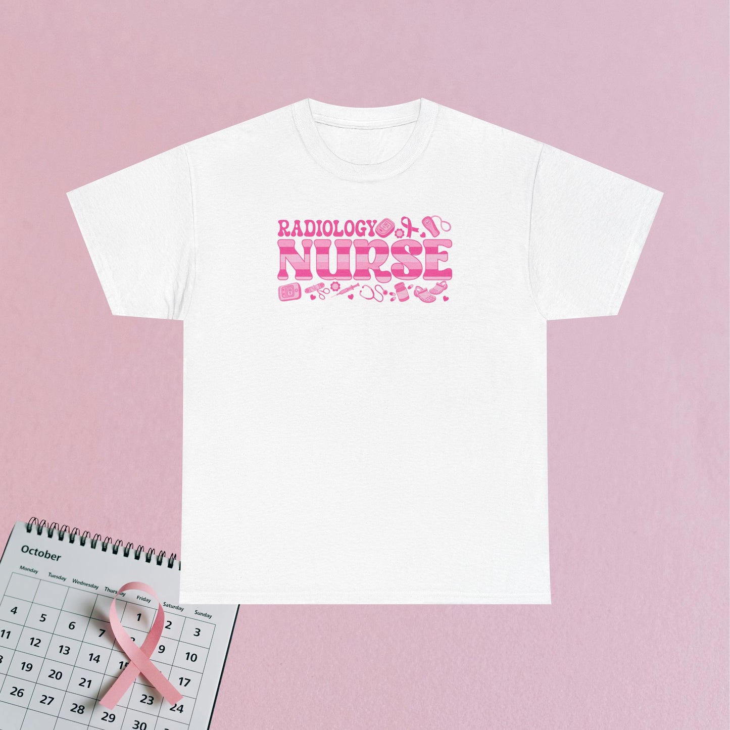 Radiology Nurse Doodle Art Breast Cancer Support Doctor Nurse Unisex T Shirt