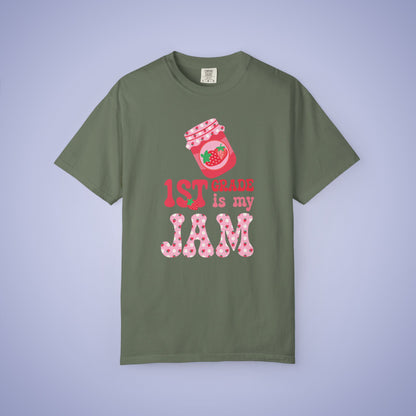 First Grade is my Jam Strawberry Teacher T Shirt Comfort Colors Unisex Back to School