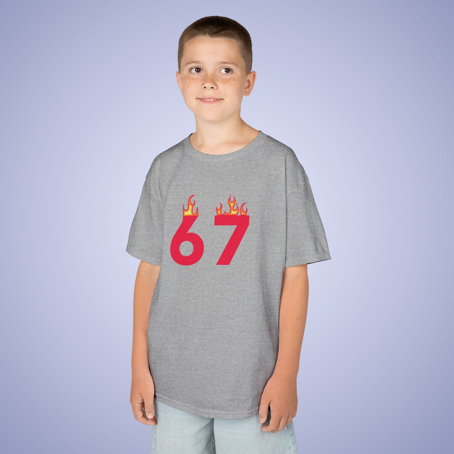 On Fire 67 Tee Fun Trending Kids Cotton T Shirt Six Seven Youth