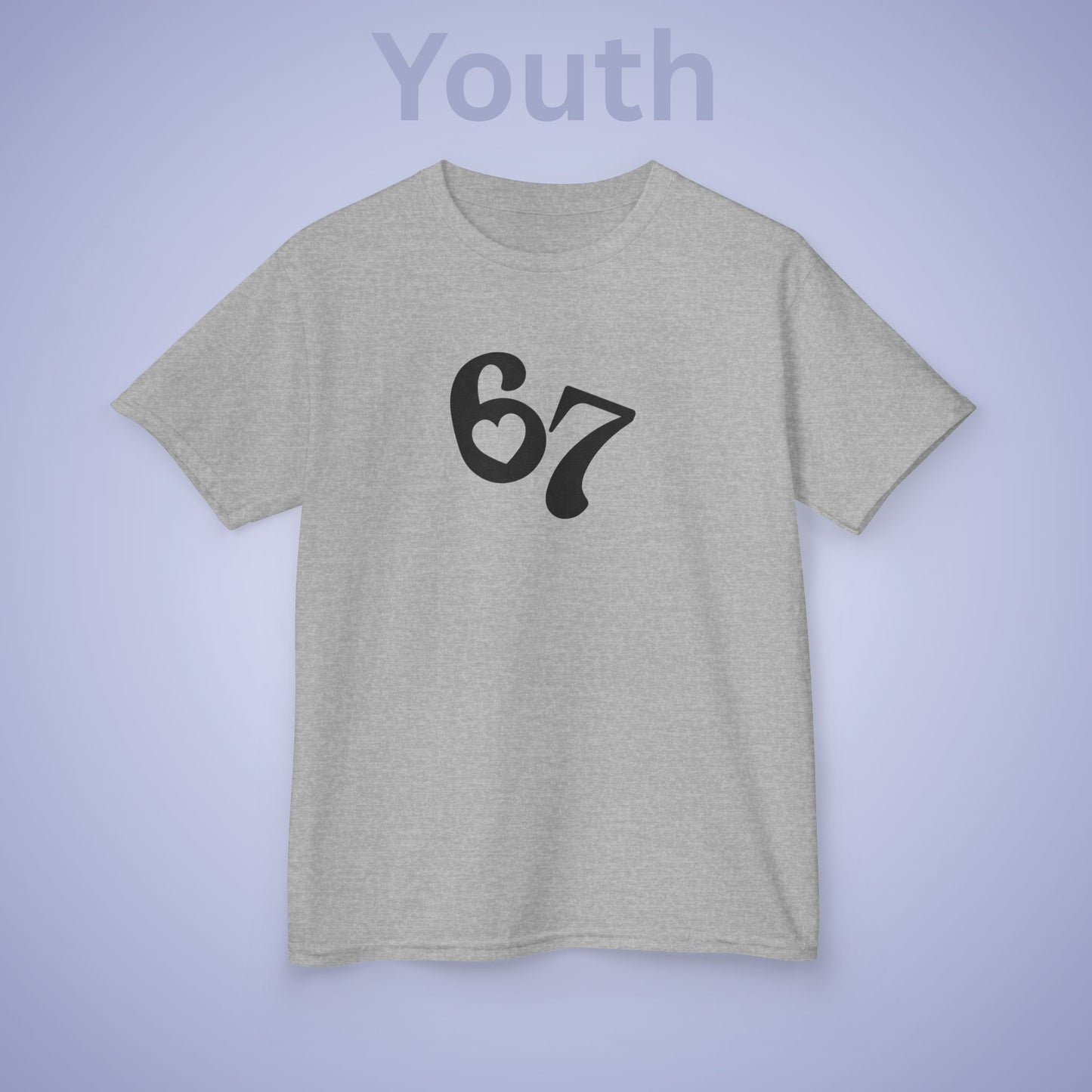 Love Heart 67 Tee Fun Trending Kids Cotton T Shirt Six Seven Youth