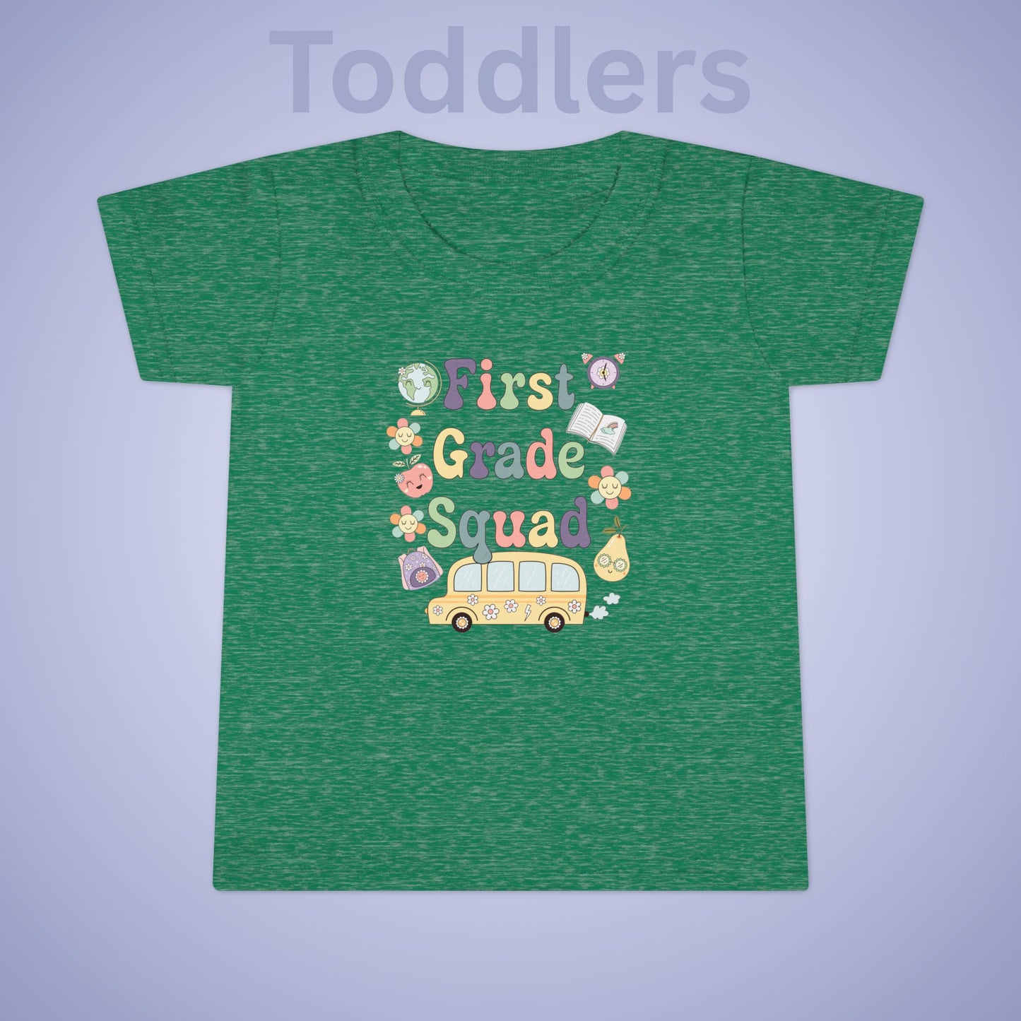 First Grade Squad Retro Fun Kids Cotton T Shirt Back To School Toddler